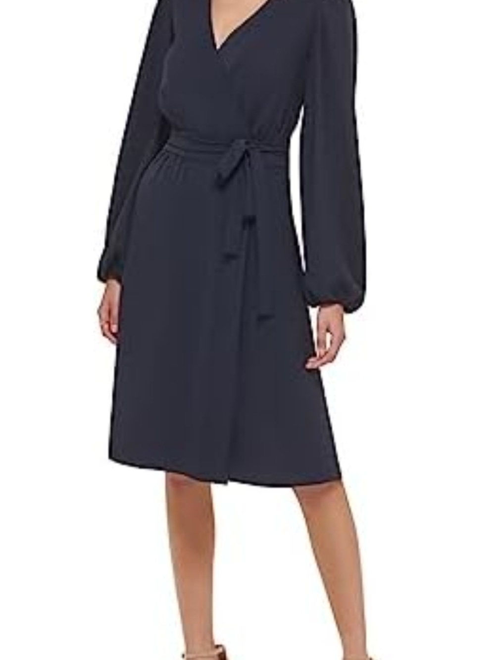 Tommy Hilfiger Navy Long-Sleeve Wrap Dress